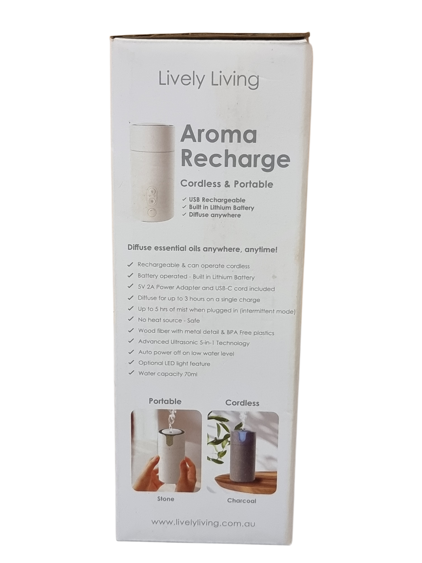AROMA RECHARGE -CORDLESS ESSENTIAL OIL DIFFUSER