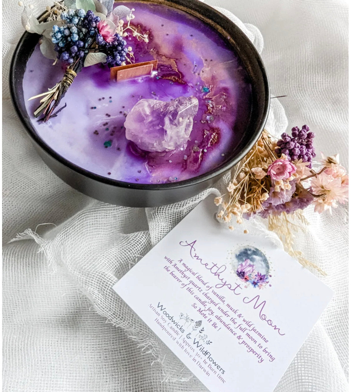 Pre-order Amethyst Moon Candle - Jasmine Aroma