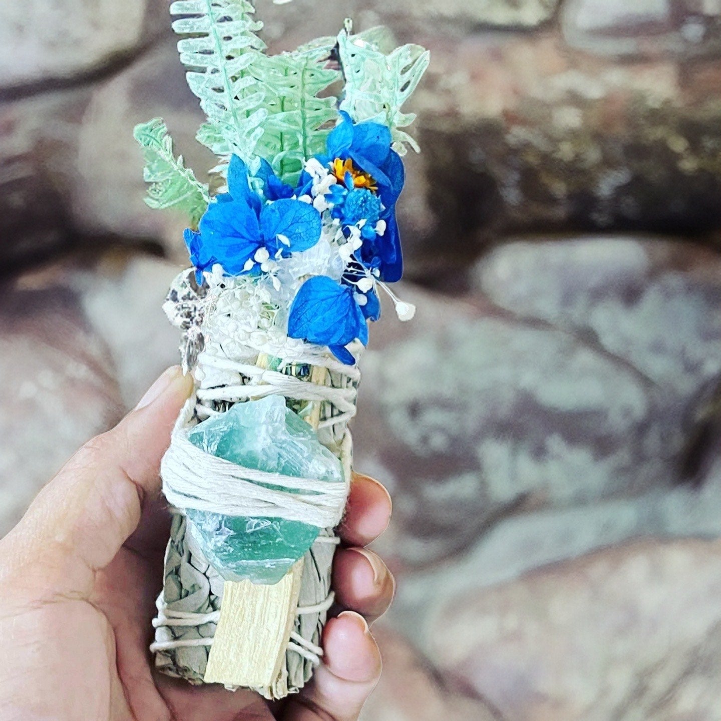 Sage Sticks with Crystal Palo and Flowers