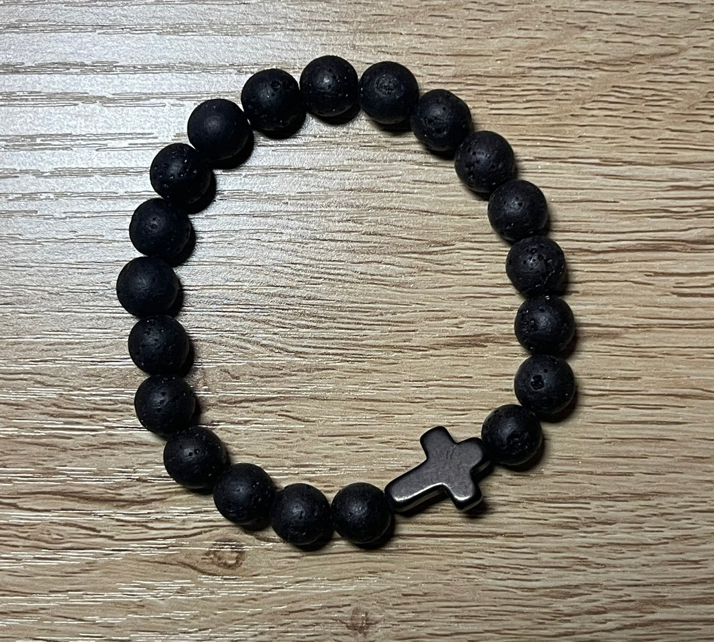 Black Cross Mala Bracelet