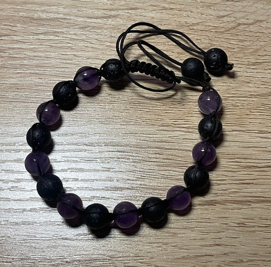 Purple & Black Lava Bracelet