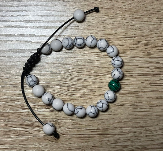White & Green Lava Bracelet